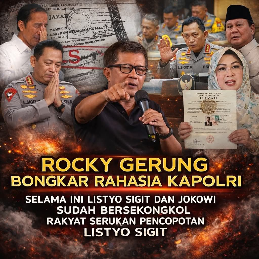 ArdieSuhardi321's tweet photo. RAKYAT SERUKAN PENCOPOTAN KAPOLRI LISTYO SIGIT DARI JABATANNYA....

ROCKY GERUNG BONGKAR RAHASIA KAPOLRI SELAMA INI BERSEKONGKOL DENGAN JOKOWI....‼️

#MBGKorupsiYangDilegalkan
#MBGKorupsiYangDilegalkan
🆘🆗 https://t.co/gkIngTI4r4