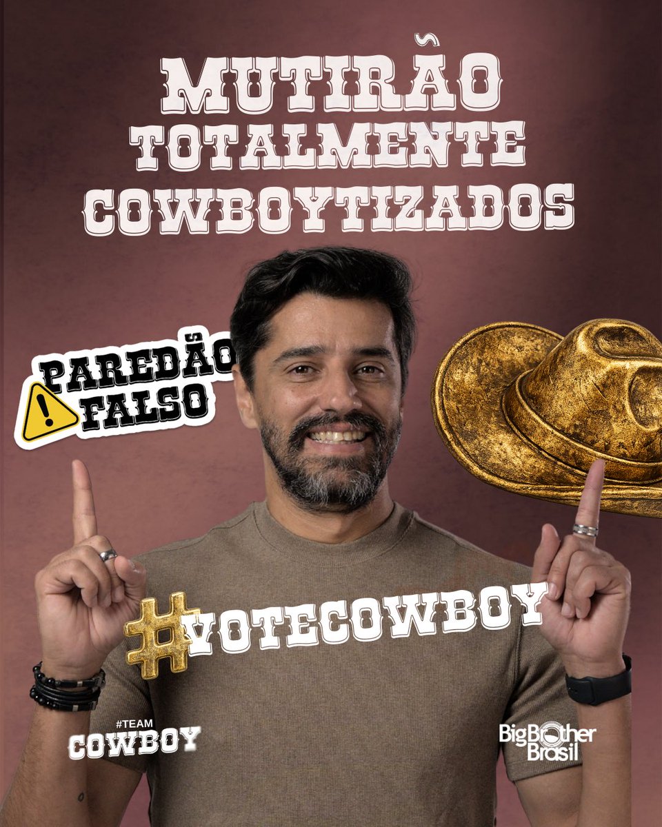 📌 MUTIRÃO TOTALMENTE COWBOYTIZADOS INICIADO 📌

META: 10 MIL RESPOSTAS! A CADA 10 VOTOS, DEIXA UM EMOJI AQUI 

⏰ ENCERRA 03H ⏰ 

🚨 Lembrando que o voto é para FICAR, então votem no ALBERTO COWBOY

💻 LINK: gshow.globo.com/realities/bbb/

🚫 SAIAM DA TL 🚫 E ACUMULEM OS VOTOS! FOQUEM