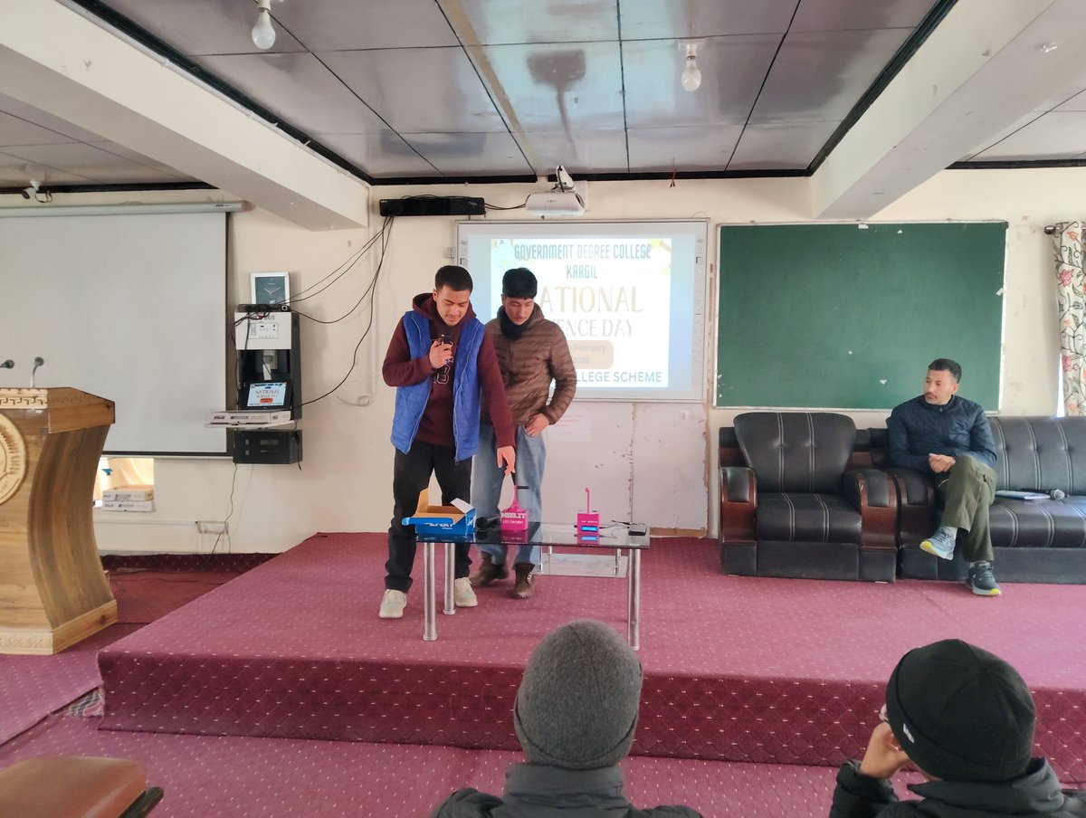 gdckofficial's tweet photo. GDC Kargil celebrates national science Day through #DBT star college scheme on 28-02-2026 ,Scientific talk,quiz and model exhibition were part of the session @DrJitendraSingh  @rajesh_gokhale  @gariimadbt @LadakhSecretary @ULadakh @DIPR_Kargil @razapurig https://t.co/RIiOWGQuSQ