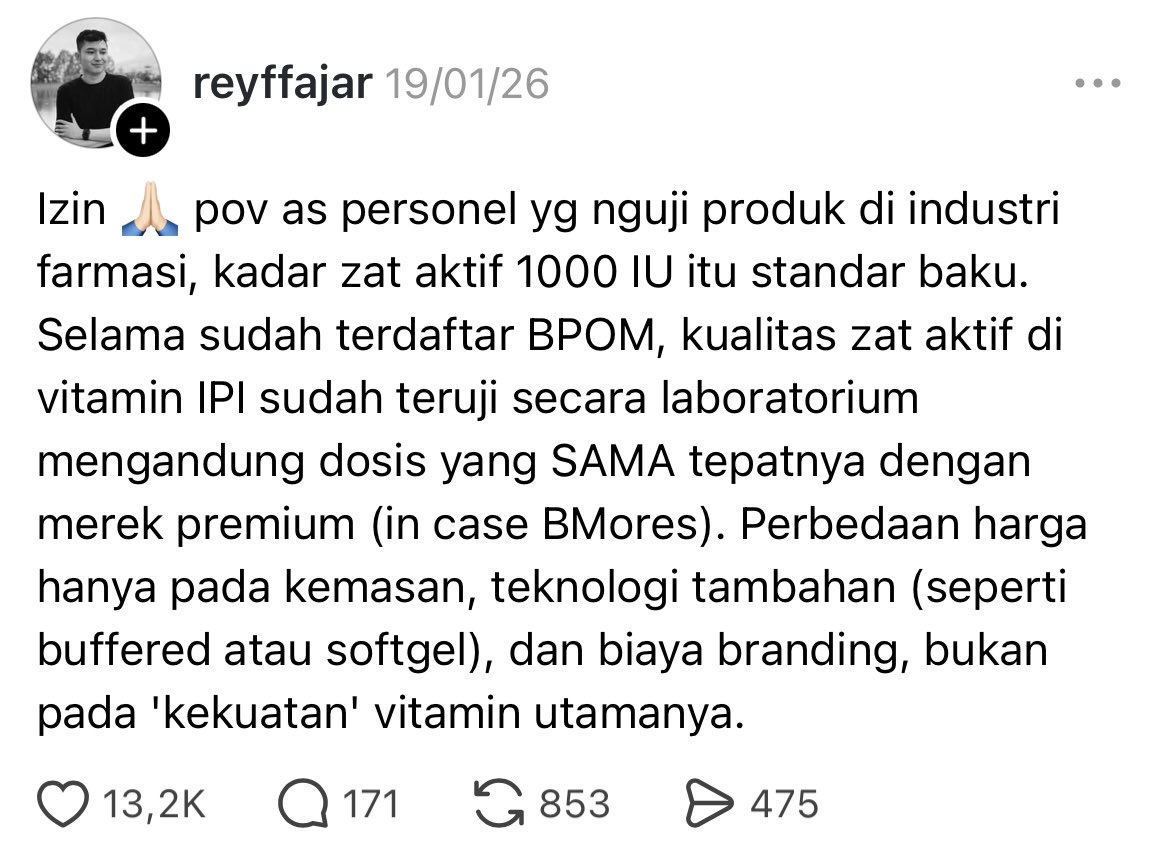 leosprmcy's tweet photo. Pernah kepikiran nggak sih, kok ada vitamin yang harganya terjangkau tapi tetap berkualitas? 🤔
Aku juga sempat ragu… ternyata jawabannya simpel banget 🙏

Fix no debat, Semua kalangan bisa minum vitamin ini ‼️ Harganya ramah di kantong, Manfaat tetap maksimal ✅ https://t.co/N6A2ffG18M