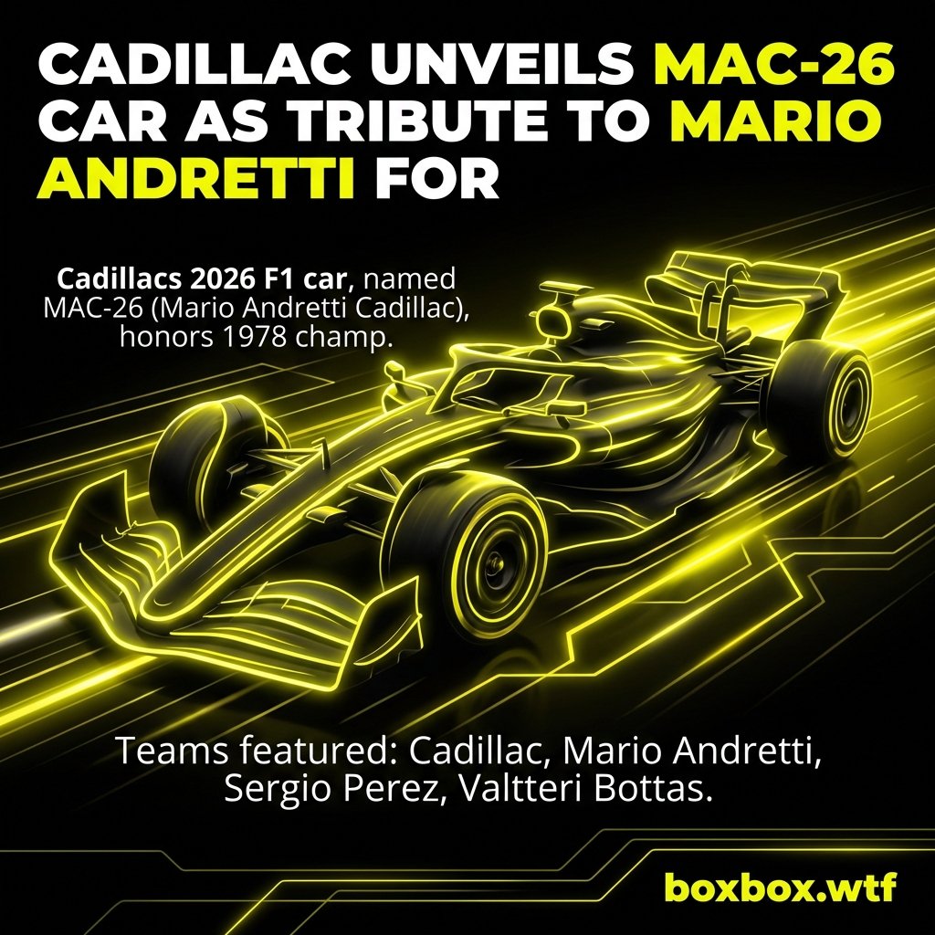 F1memeBoxbox's tweet photo. 🏎️ Cadillac Unveils MAC-26 Car as Tribute to Mario Andretti for 2026 Debut
Cadillacs 2026 F1 car, named MAC-26 (Mario Andretti Cadillac), honors 1978 champion Mario Andretti o
F
#F1 #Formula1 #F12026 #Cadillac #MarioAndretti #SergioPerez #boxboxwtf #GrandPri https://t.co/Ycw0Uv0wVP