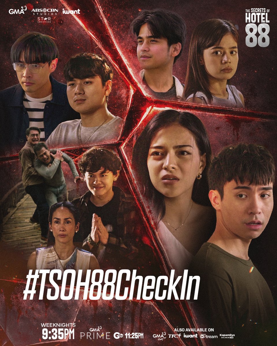 gmanetwork's tweet photo. Simula na ng misteryo!
Official hashtag: #TSOH88CheckIn

#TheSecretsOfHotel88 | 9:35 PM on GMA | 11:25 PM on GTV
Also available on Kapuso Stream, GMA Pinoy TV, TFC, and iWant. https://t.co/ppHte6cPkM