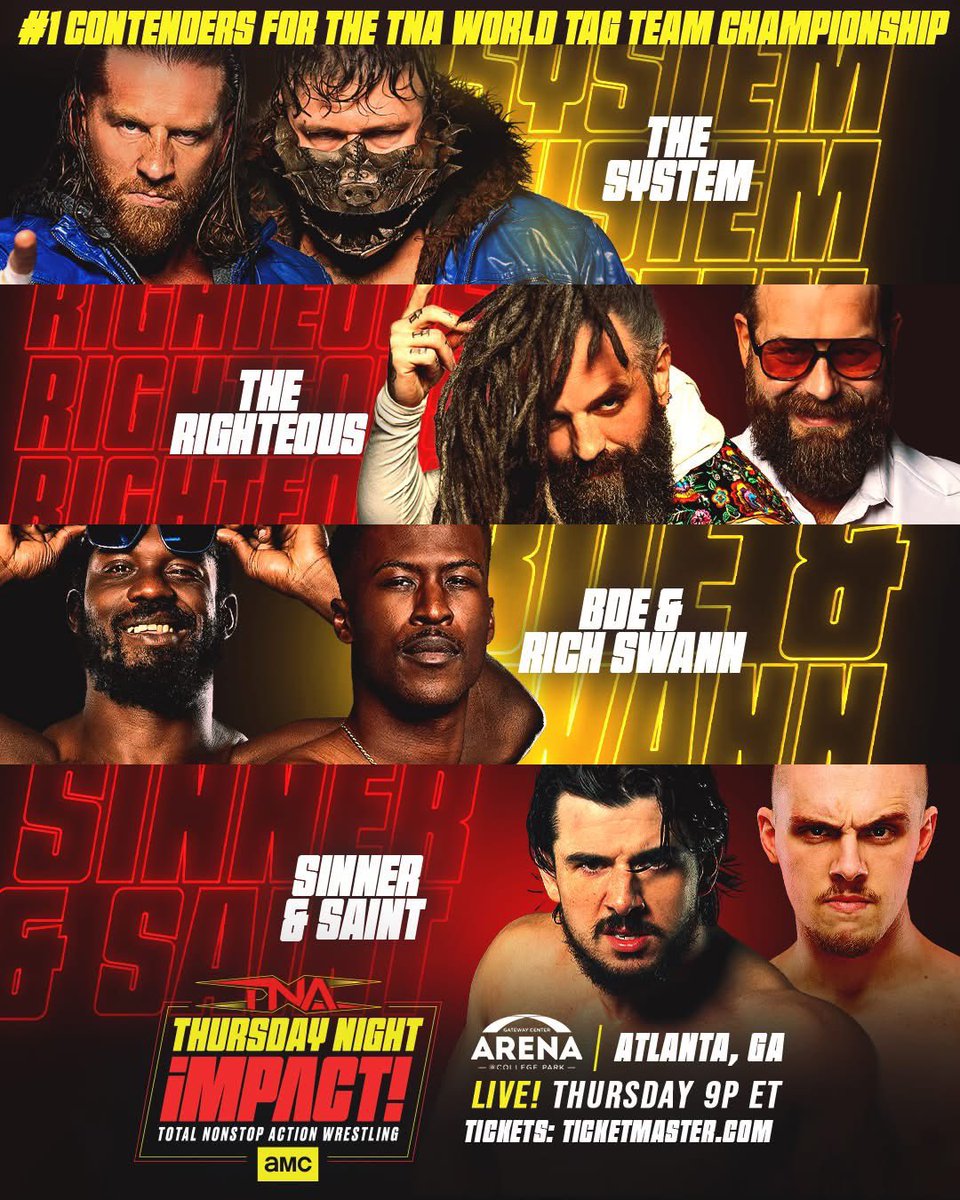 thejudasicarus's tweet image. MARCH THE MONTH OF
SINNER &amp;amp; SAINT 
This coming Thursday/Friday 
March 5/6
Atlanta, GA

#Nosleep #Sstayup 
@ThisIsTNA @AMC_TV 

tnawrestling.com/events
