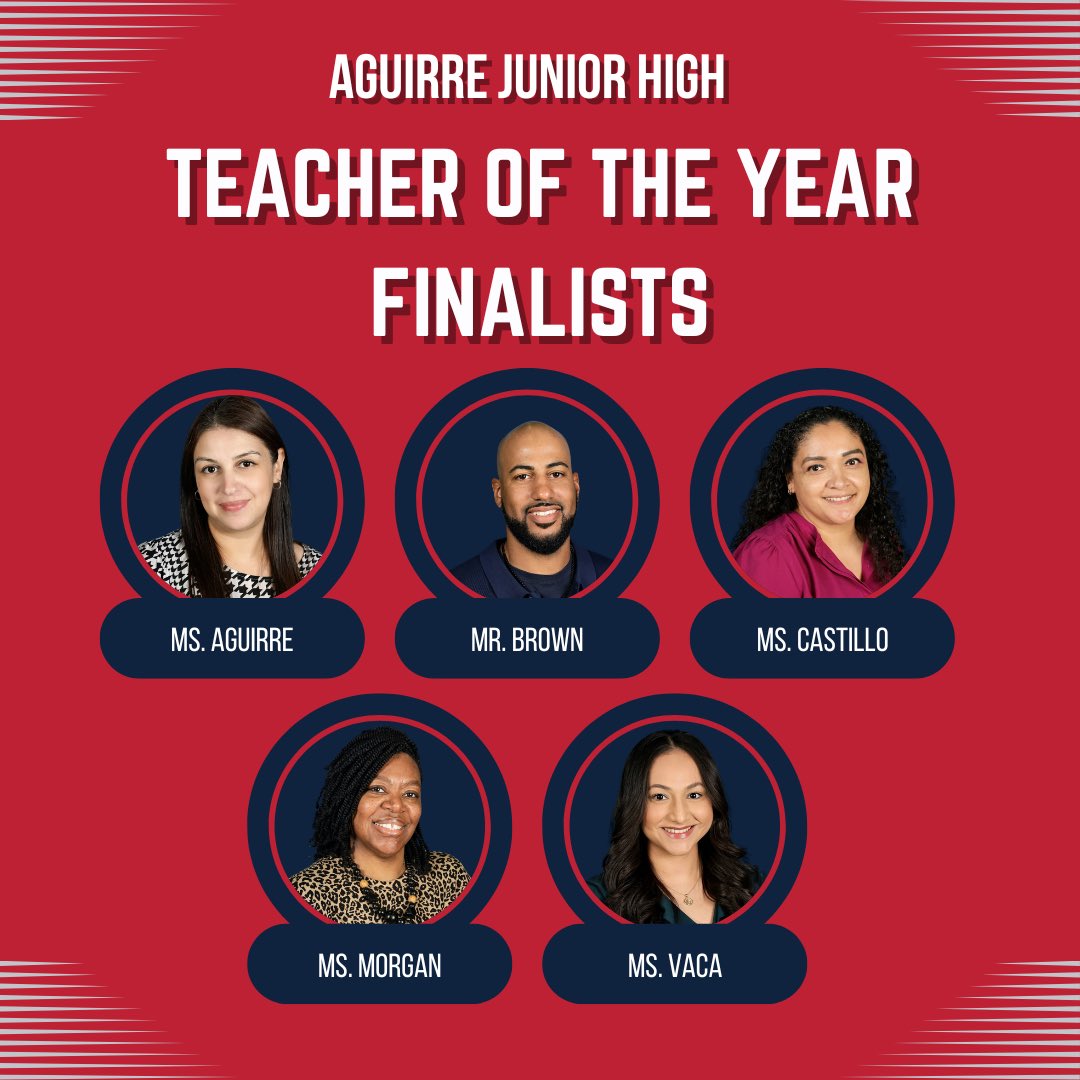 AguirreJrHigh's tweet photo. 🚨🚨🚨 We are excited to invite our students and families to help select this year’s Teacher of the Year at Aguirre Junior High! Your voice matters as we celebrate the educators who make a difference every day.

🗳️ Vote here: https://t.co/WCDS5QXS6h

⏰ Deadline: 5:00 PM on 3/4 https://t.co/AqPjiwJpjA