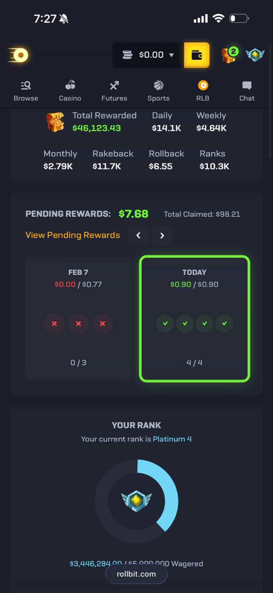 got about 4million wagered across @stake and <a href="/rollbit/">Rollbit</a> down about 150-200k….

anyone got me on a VIP package for transferring to your site?