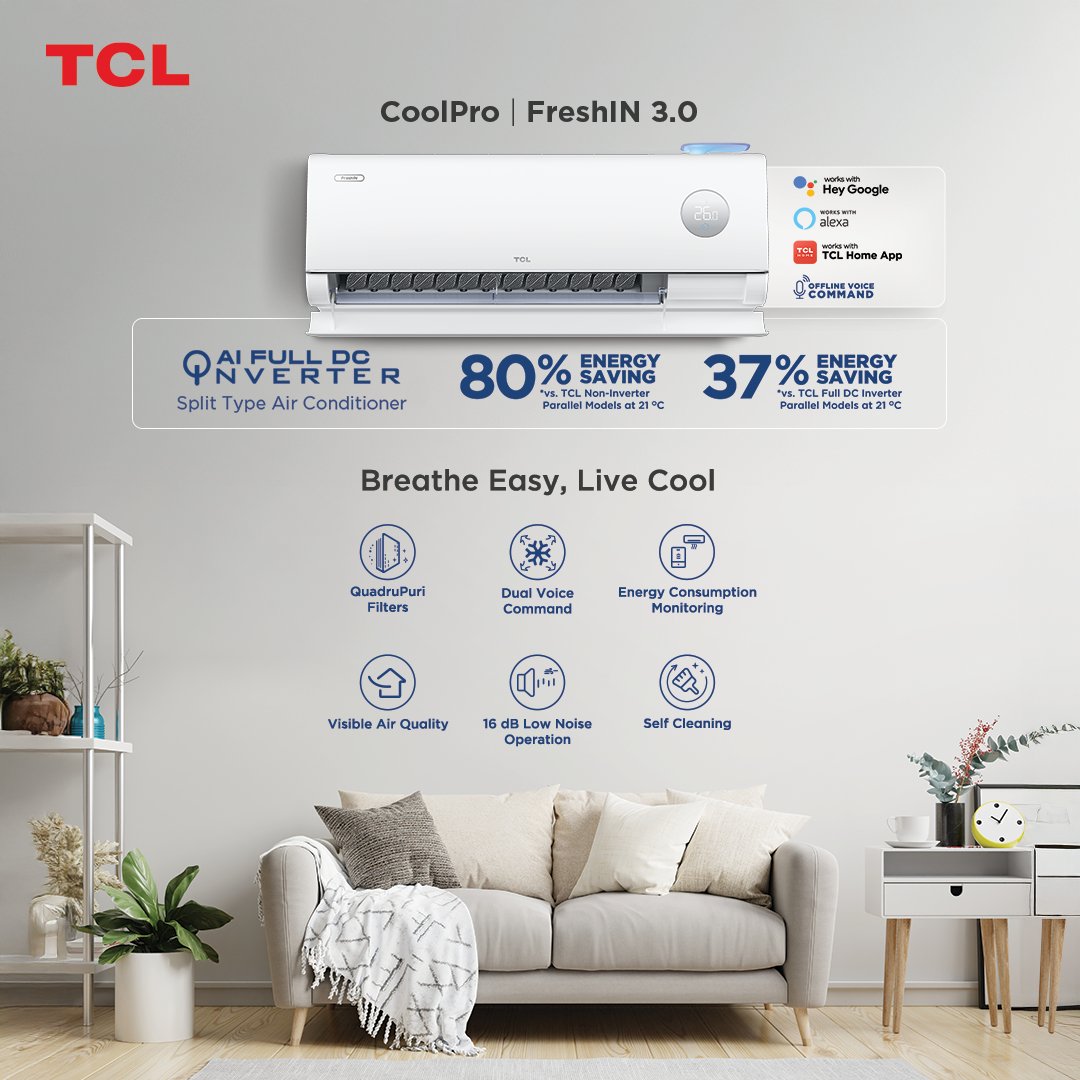 TCLPH's tweet photo. Summer is almost here… and it’s time to meet your cool essentials again. ❄️ TCL Split Type Air Conditioners , designed to keep you cool, comfortable, and energy-smart all season long.
#TCLCoolPro #TCLTAIEnergySavings #TCLSmartCoolingMoreSavings https://t.co/BrO1MPKy0I