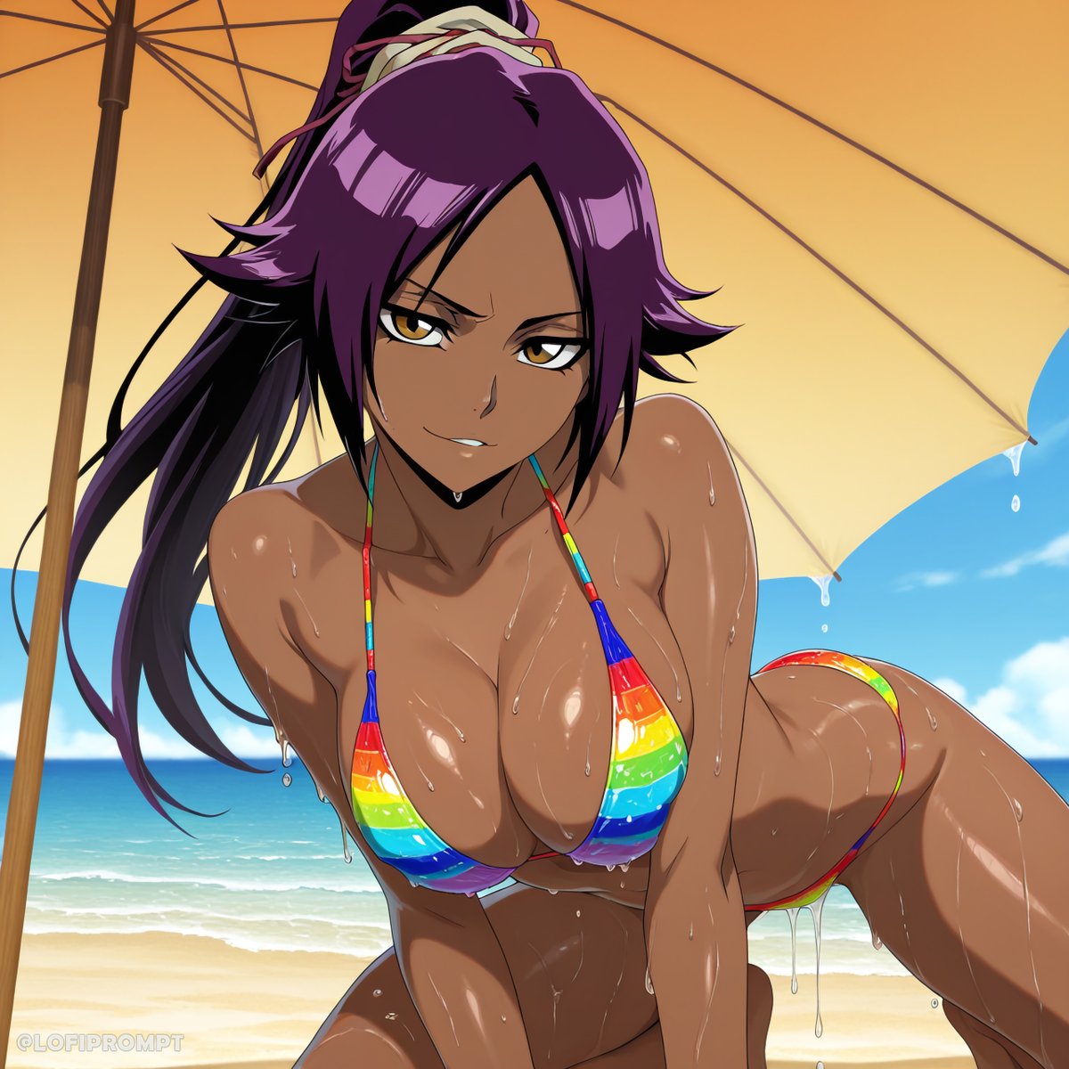 LofiPrompt's tweet photo. Shihouin Yoruichi (Bleach)

#YoruichiShihoin #BLEACH 

Part (1/2) https://t.co/vpdtOVPiQl