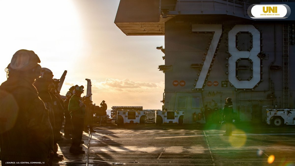 uniindianews's tweet image. The world's largest aircraft carrier, USS Gerald R. Ford (CVN 78), is now active in Operation 'Epic Fury': US Central Command 

@DeptofWar | @CENTCOM | #USCentralCommand | #USSGeraldRFord | #OperationEpicFury | #USNavy | #AircraftCarrier | #UNI