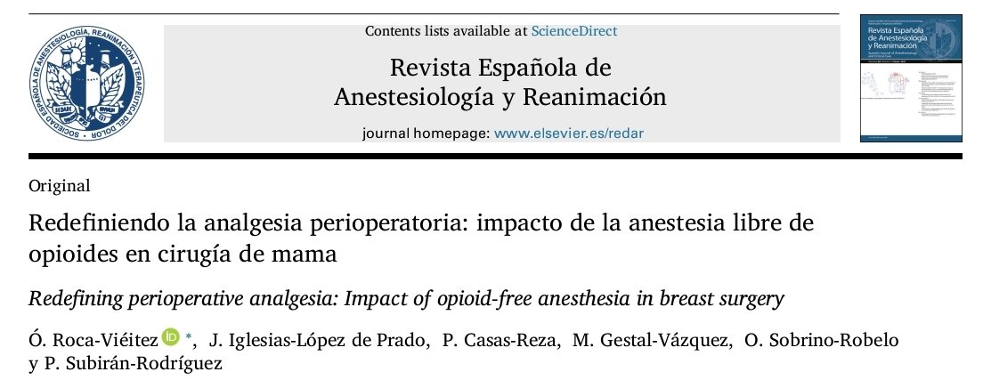 Revista Española de Anestesiología y Reanimación tweet media