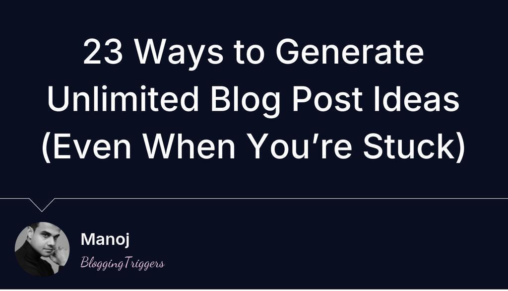 HeartofManoj's tweet photo. Don’t let writer’s block win! With these 20+ blog topic generation hacks, you’ll never have to say, ‘I don’t know what to write about’ again. Your next viral post is just an idea away!

Read more 👉 https://t.co/PzEaNTVhwR

#BlogPostIdeas #Writing #Blogging https://t.co/JS2vEQIzJf