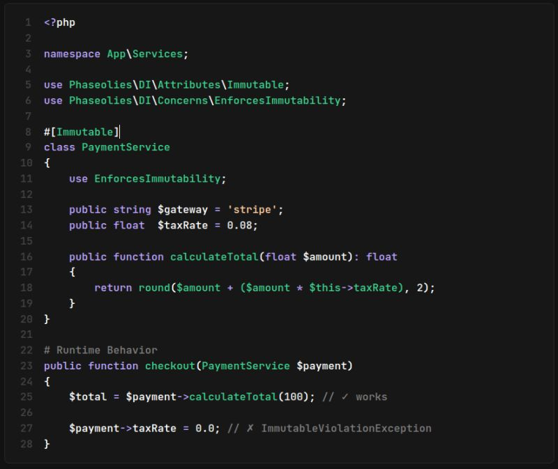dopparframework's tweet photo. Doppar’s Frozen Services lock your singleton state at the container level — configure during boot, then enjoy runtime guarantees with zero shared-state corruption.
#docs https://t.co/2CtblkJfee https://t.co/exS6aKR6Tt