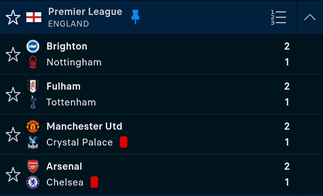 The whole of the EPL games yesterday had the same score line home 2 away 1 all four matches