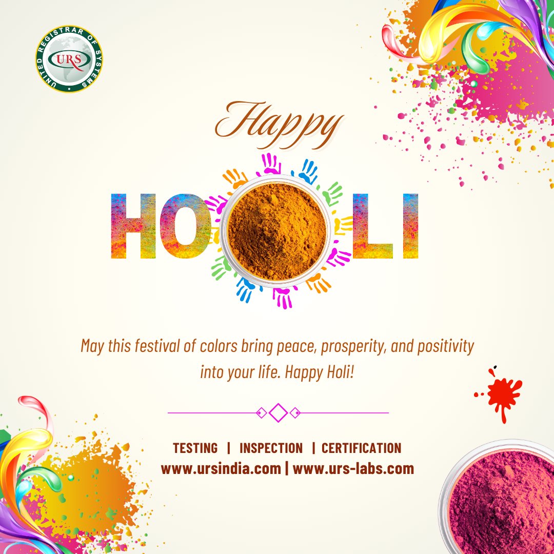 urs_certificate's tweet photo. May this Holi bring success, positivity, and new opportunities for growth. Let’s continue building trusted partnerships founded on quality and compliance.
Wishing you a safe and prosperous Holi! 🌈
#happyholi #testingandcertification #quality #compliance #ursindia #urslab https://t.co/hh042JKMUR