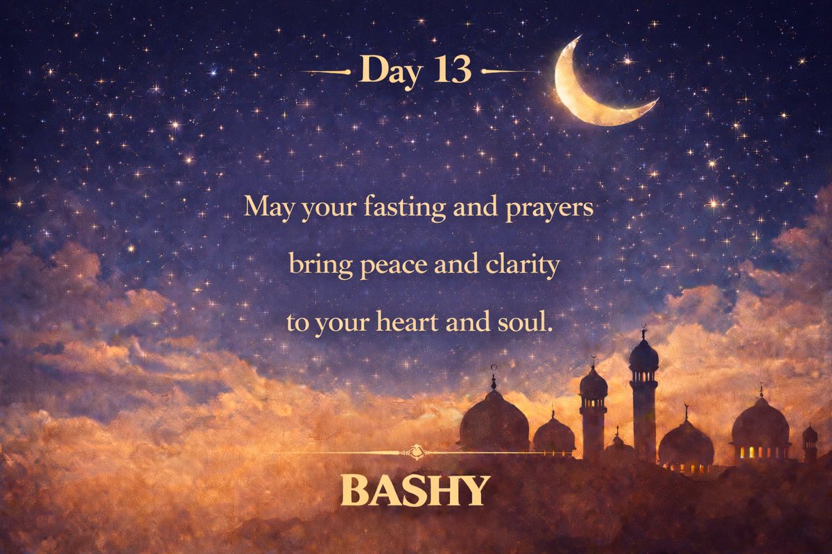 THE_REAL_BASHY's tweet photo. Day 13🌙
O Allah, accept our fasting and prayers, grant us peace in our hearts, clarity in our minds, and sincerity in our worship. Ameen🤍

#Ramadan #Day13 #RamadanMubarak #Dua #Peace #Clarity #Sincerity #BlessedMonth #BASHY https://t.co/cJRG4Ff2No