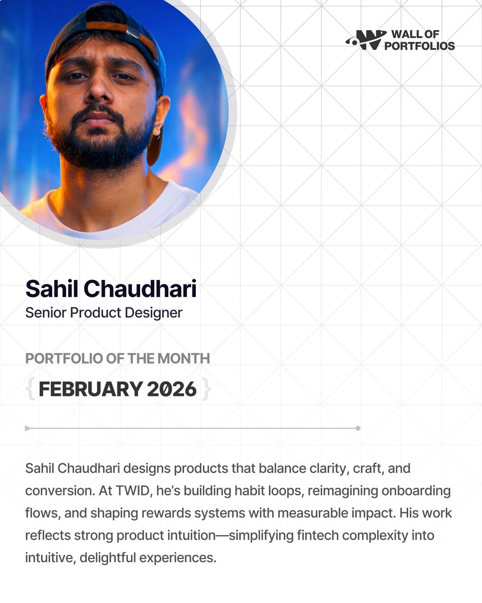 Presenting our Portfolio of the Month - February Edition 2026! Discover the unique style and expertise of <a href="/sahilux_com/">Sahil⚡️</a> in product and UX design. Be inspired by their work! 🌟

wallofportfolios.in/portfolios/sah…

#WallofPortfolios #PortfolioOfTheMonth #DesignShowcase #UXDesign