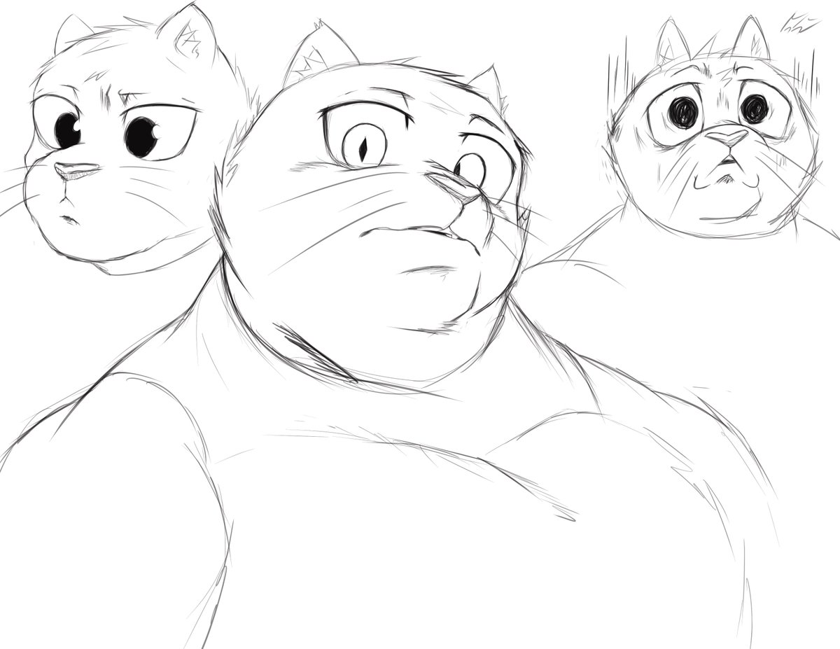 Was inspired by <a href="/SiLand_Official/">【コミックス１巻１月１４日より発売中!!!】墨佳遼新連載『シランド』公式</a> and their awesome work. Did some sketches of my favorite cat, Guerra 🐱