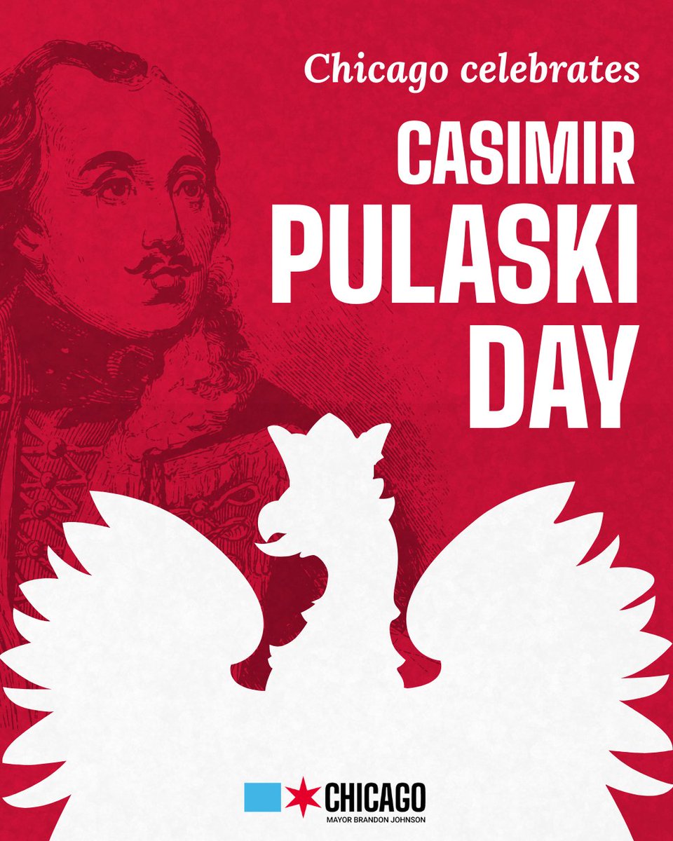Happy Casimir Pulaski Day, @Chicago! 🇵🇱 A true hero who fought for freedom both in the US and in Poland, Pulaski’s legacy lives on in Chicago through our vibrant Polish community.
