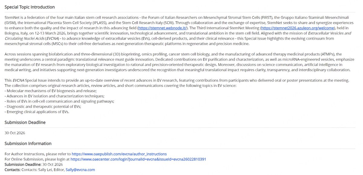 Extracellular Vesicles & Circulating Nucleic Acids tweet media