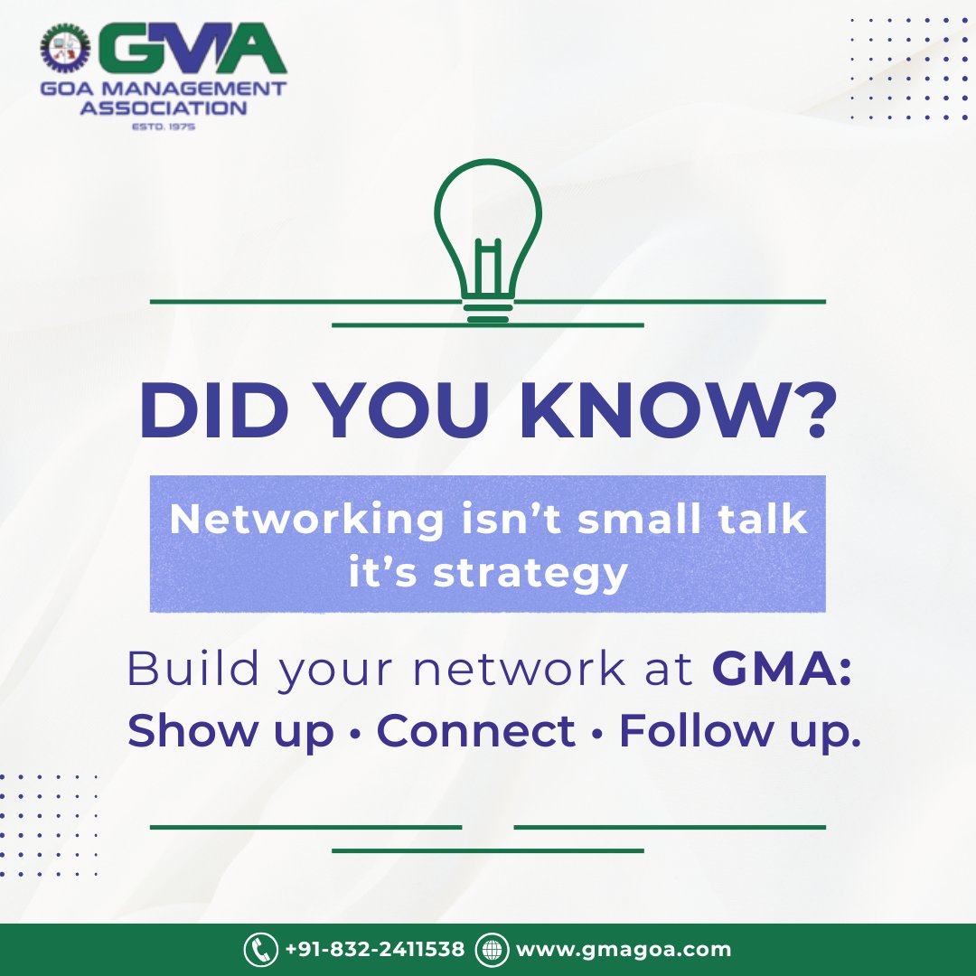 Networking isn’t small talk; it’s a strategy.
At GMA, every conversation can lead to collaborations, referrals, and fresh ideas.
Show up • Connect • Follow up.
gmagoa.com
#GMA #Networking #BusinessNetworking #ProfessionalNetworking #Leadership #BusinessCommunity