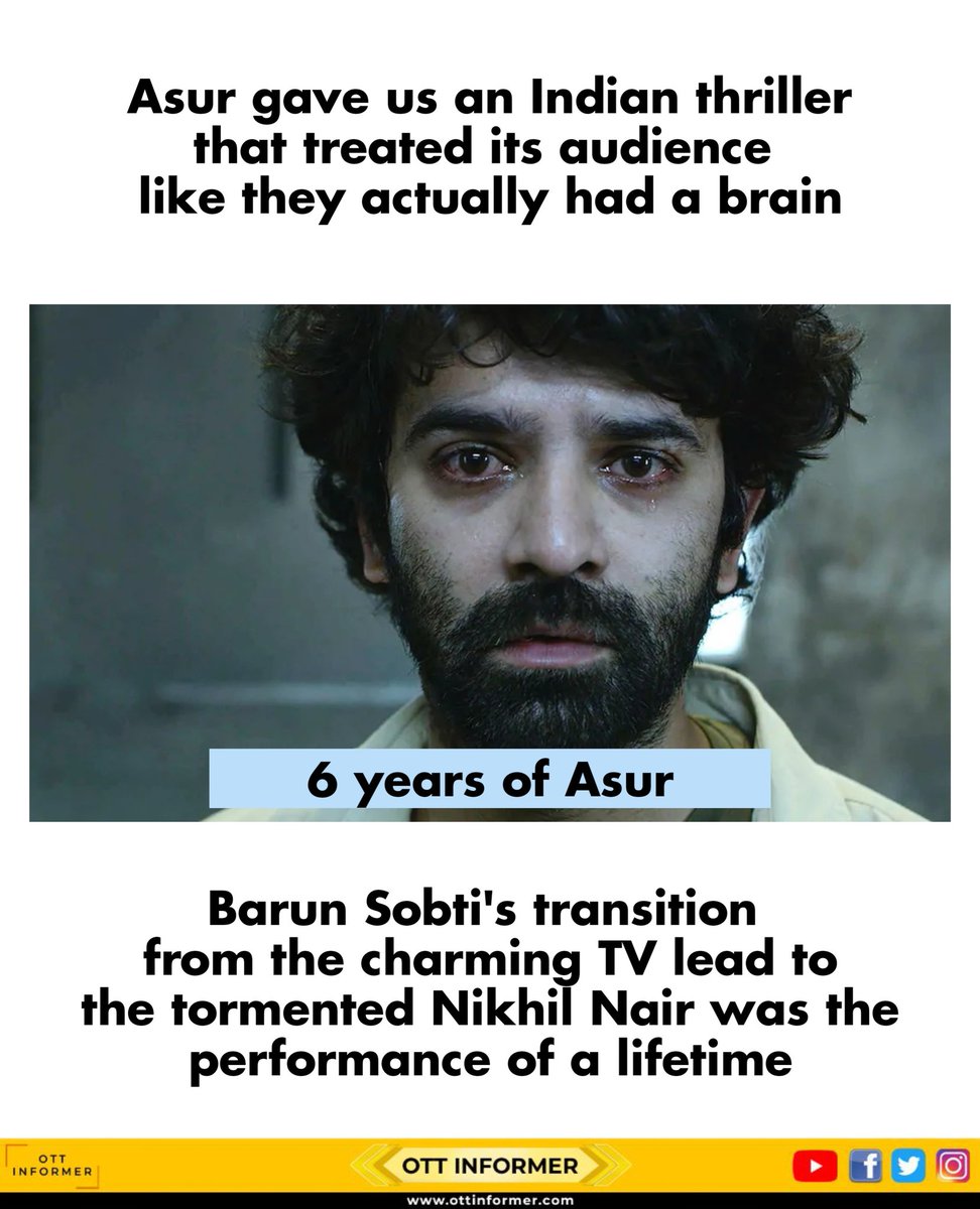 OTTInformer's tweet image. 6 years of Asur! 

#asur #barunsobti #arshadwarsi #WebSeries #indianwebseries