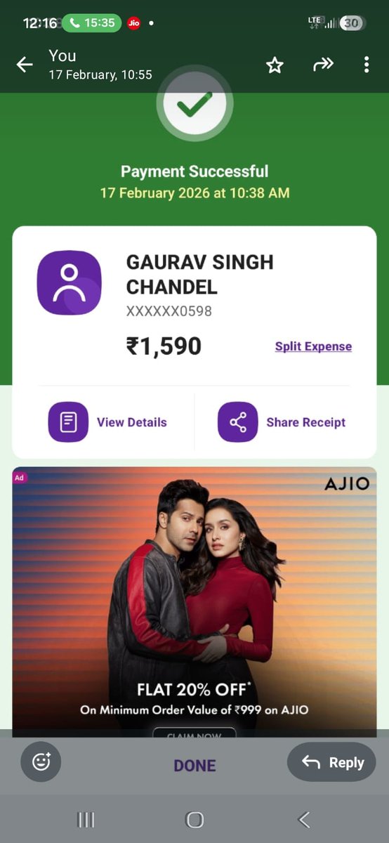 Waseemsemio's tweet photo. @Chola_Official @RBI @RBIsays @FinMinIndia @jagograhakjago
 Urgent! Agent Gaurav Singh Chandel ne personal UPI pe 2 EMI + ₹600 penalty liya, phone unlock nahi kiya, raat 8 PM ke baad calls + police threats! Full story &amp; proofs 
#CholaHarassment #RBI #ConsumerRights https://t.co/sbToJKwK1T