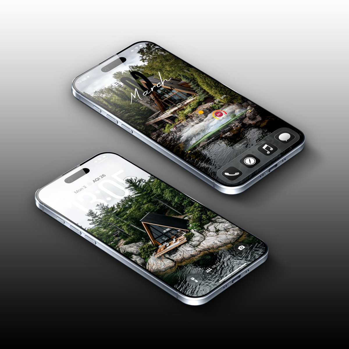 it8art's tweet photo. Escape to the woods every time you unlock your phone. 🌲
#iPhoneWallpaper #Aesthetic #AFrameCabin #NatureVibes #iOS26 https://t.co/r9255YLs5P