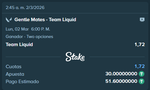 CristianGhost_'s tweet photo. aprovechando que están en chile le aposté a liquid😳 si van apostar apuesten responsable y +18! @StakeEspanol  https://t.co/fTdglZaFJu https://t.co/OUV89yyxGw