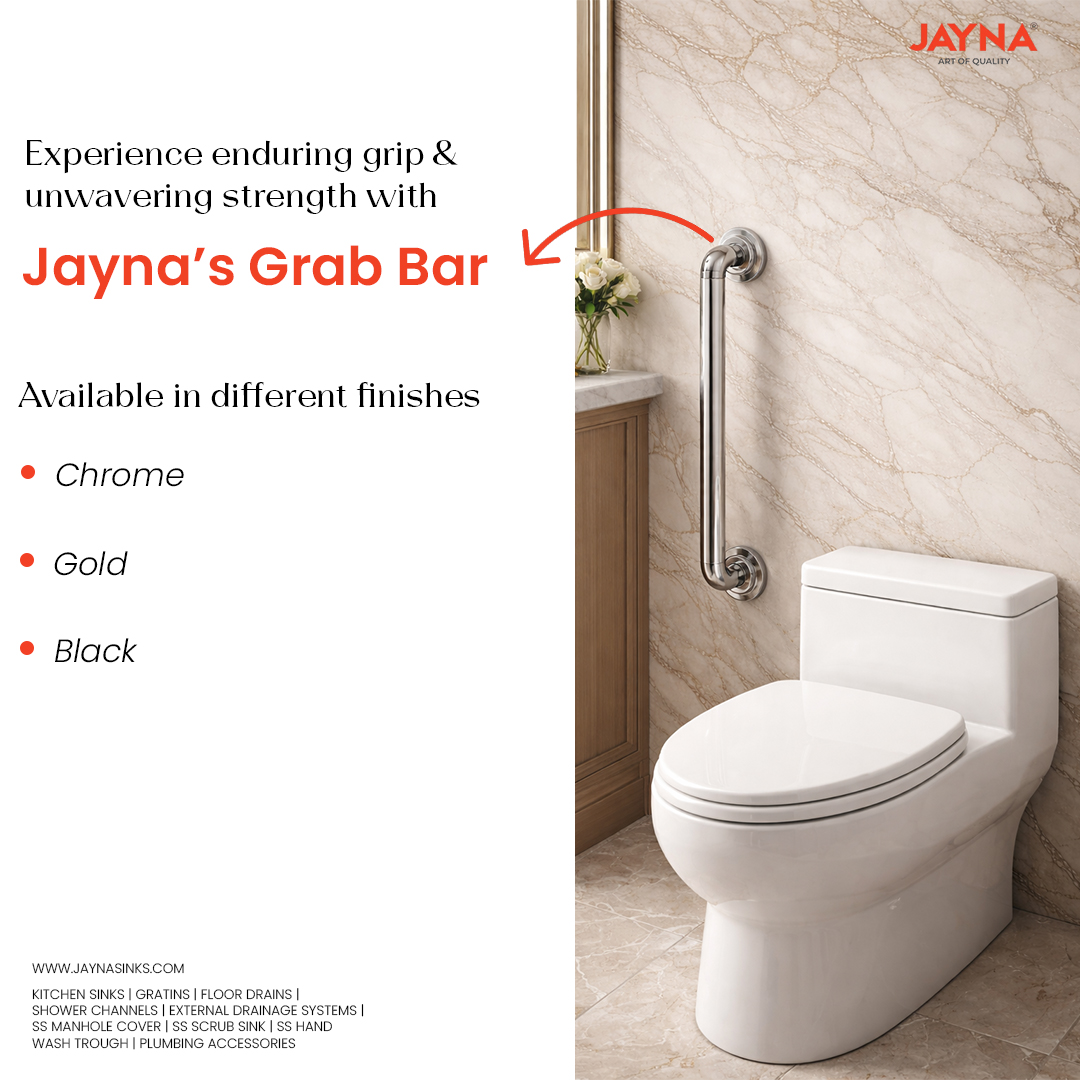 jaynasinks_'s tweet image. Support that blends seamlessly with style. Jayna’s Grab Bar — where safety meets sophistication. Available in three stunning finishes- Gold, Chrome, and Black. 
#JaynaSinks #CraftingElegance #bathroomdesign #modernbathroom #luxurybathrooms #bathroominspo #interiordesigninspo