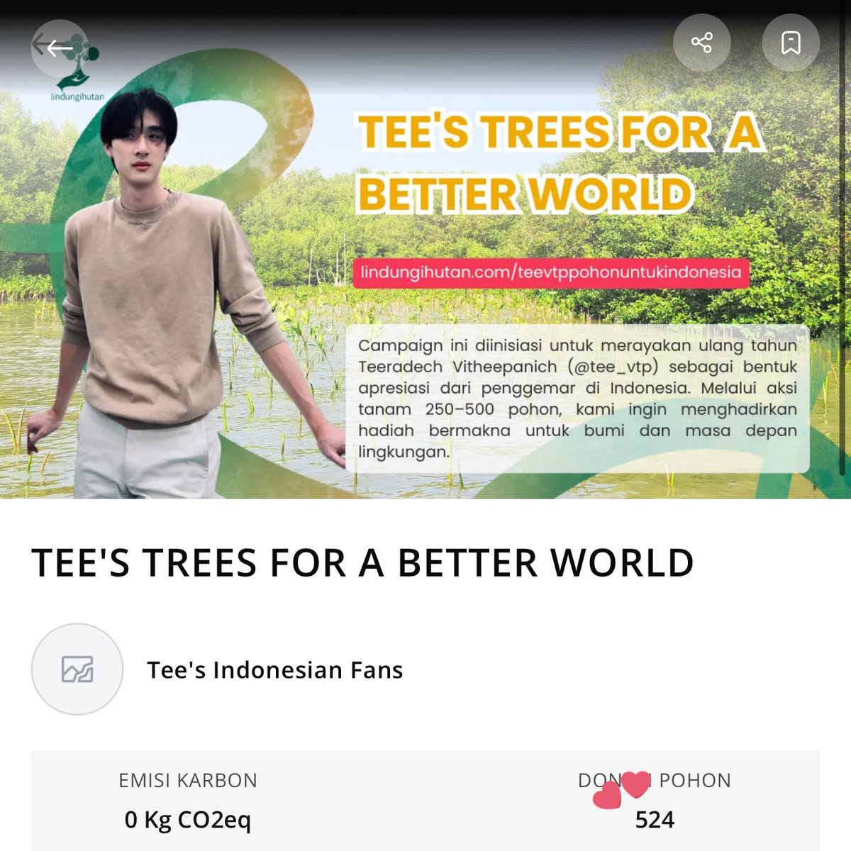 GUYSS… UDAH LEWAT 500😭😭😭😭😭

TEERADECH INI FANS KAMU MANTEP BANGET IHHHH

#PlantTreesWithTee