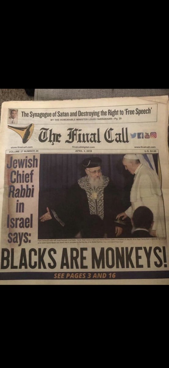 #BreakingNews: The Former Chief Rabbi of Israel believes black people are monkeys