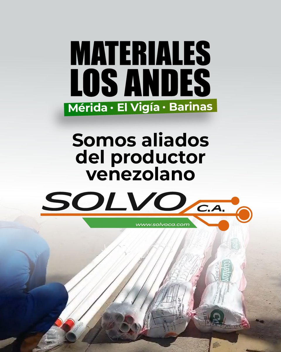 🚜🌿 En el campo, una falla en la tubería significa pérdida de tiempo y dinero. Por eso, en Materiales Los Andes confiamos en la ingeniería de Solvo.