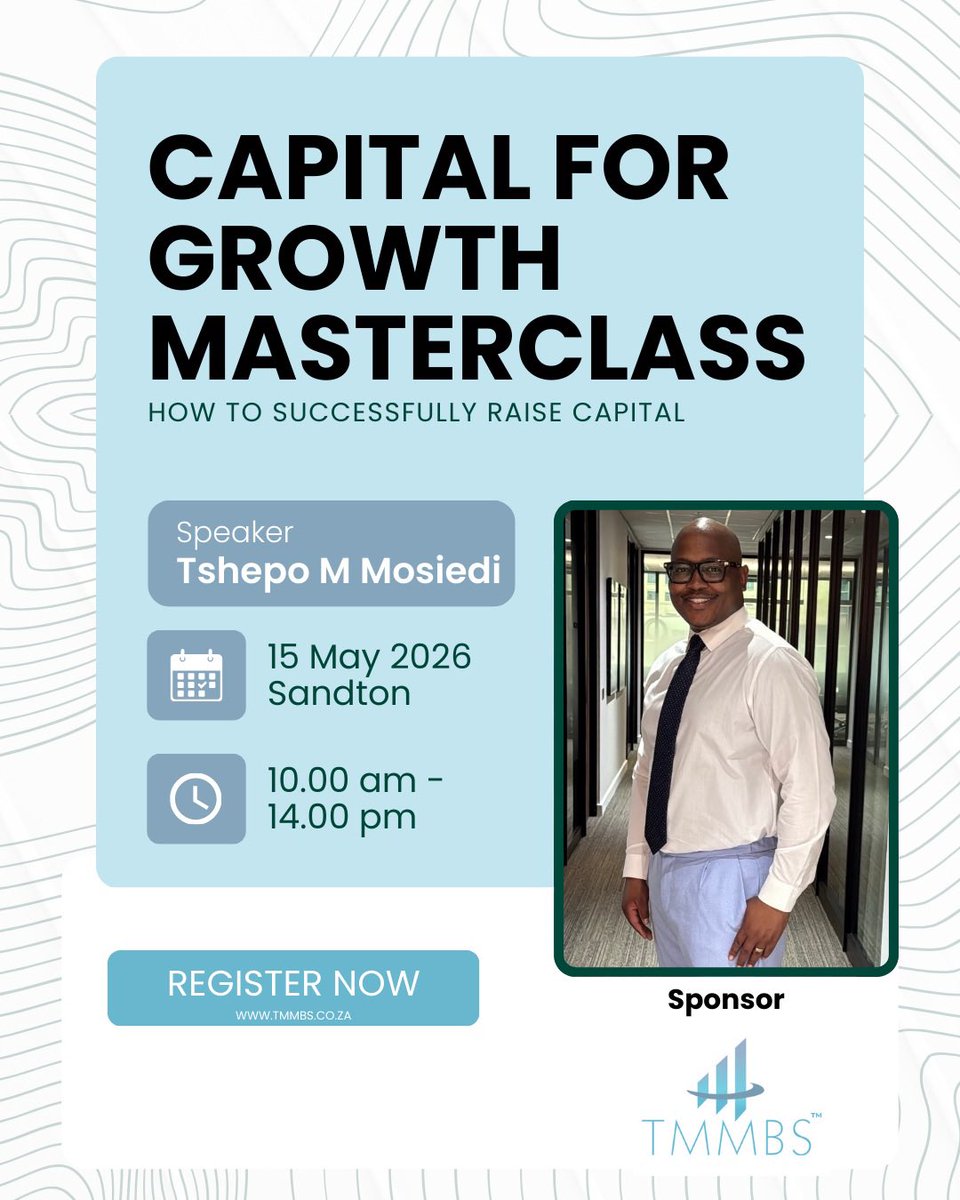 🏦 Planning to Raise Capital to Grow Your Business but Don’t Know Where to Start?

This Masterclass is designed for you.

Join us and gain practical insights from experienced Capital Raising experts 👨🏽‍🏫👩🏽‍🏫 who will guide you through the process of securing funding and positioning