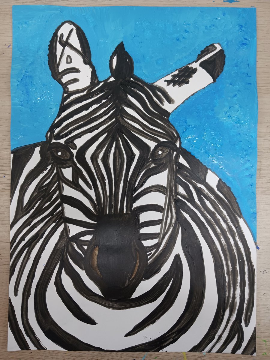 象 #ゾウ #シマウマ アクリル絵画