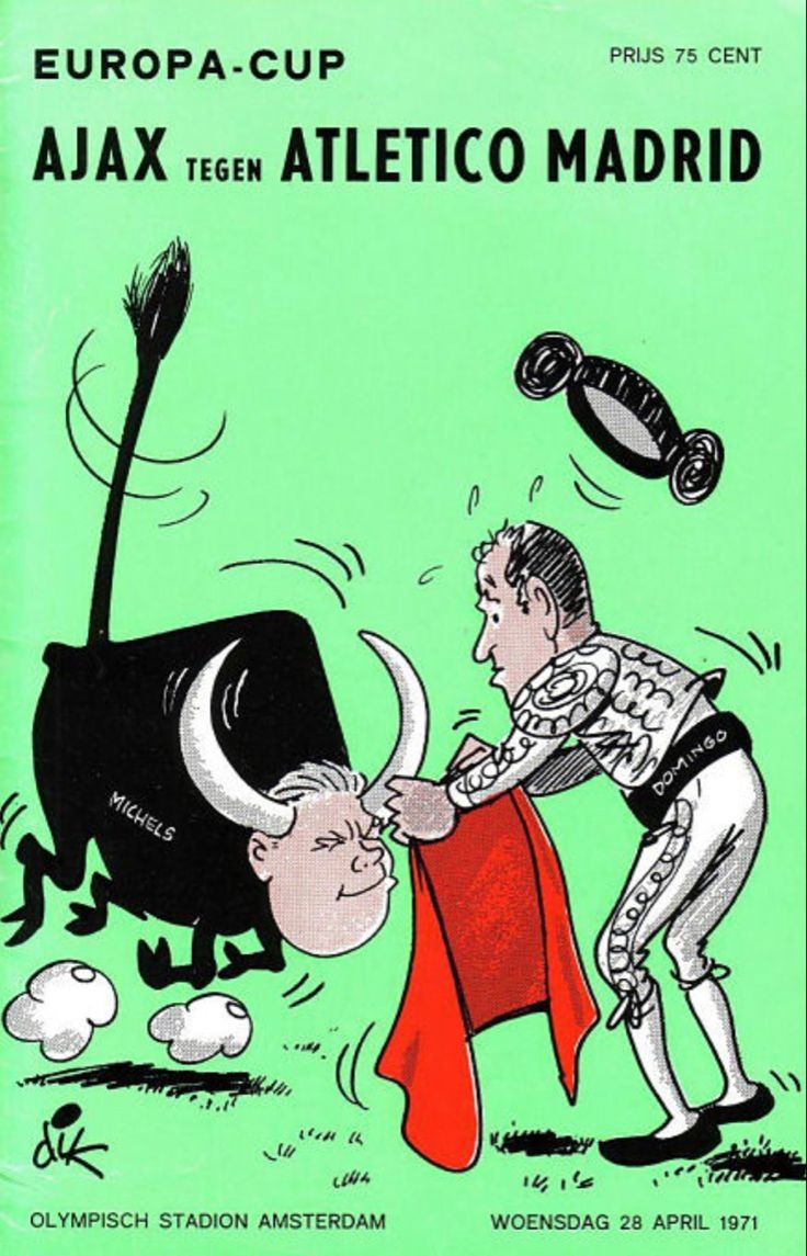 footballmemorys's tweet photo. Programme cover for the European Cup Semi-Final Second Leg as Ajax take on Atlético Madrid back in 1971
#Ajax #ILancieri #AtléticoMadrid #Colchoneros #EuropeanCup #Programmes https://t.co/erqw9l6wLP