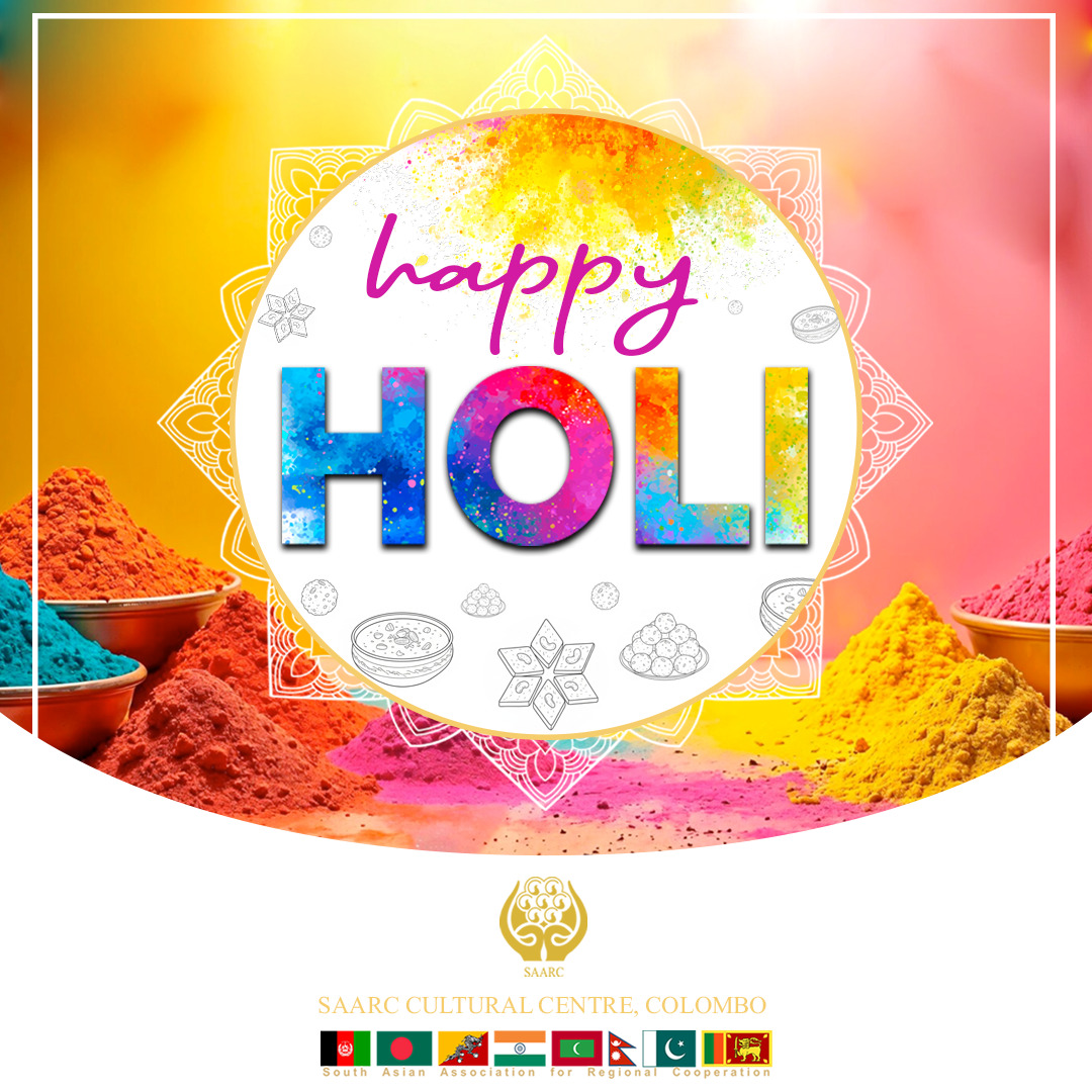 𝐌𝐚𝐲 𝐭𝐡𝐞 𝐜𝐨𝐥𝐨𝐫𝐬 𝐨𝐟 𝐇𝐨𝐥𝐢 𝐛𝐫𝐢𝐠𝐡𝐭𝐞𝐧 𝐲𝐨𝐮𝐫 𝐥𝐢𝐟𝐞 𝐰𝐢𝐭𝐡 𝐣𝐨𝐲 𝐚𝐧𝐝 𝐩𝐫𝐨𝐬𝐩𝐞𝐫𝐢𝐭𝐲!!
#SAARC #wishes #HappyHoli #saarcculturalcentre #Holi2026