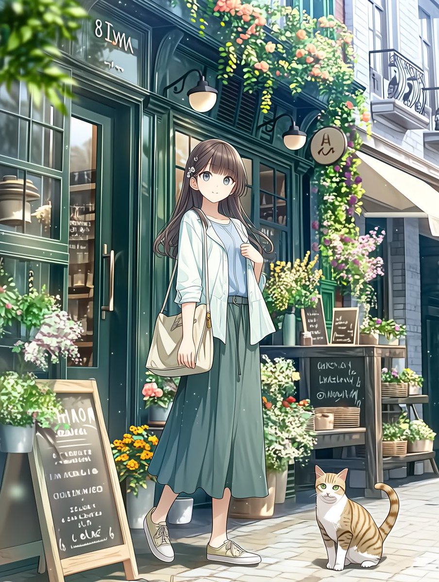 LastM07's tweet photo. 「午後三時の花通り」
― きみと出会った、静かなカフェの前で ― https://t.co/qqgAfw1hPc