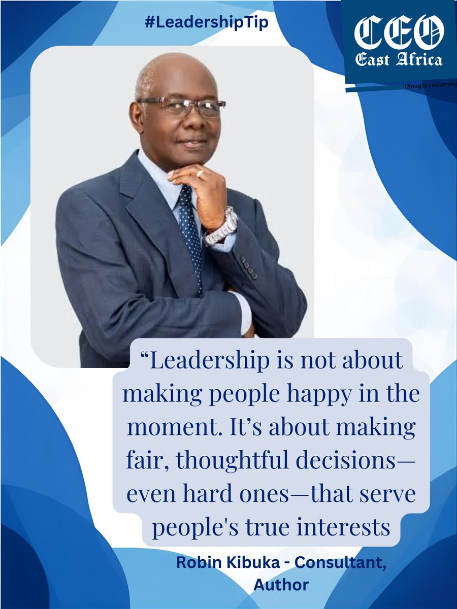CEOEastAfrica's tweet photo. #LeadershipTip
Leadership isn’t about pleasing people in the short term. It’s about making balanced, well-considered decisions, even when they’re difficult, that genuinely serve the long-term best interests of others.
As Robin Kibuka states, true leadership requires courage. It demands the discipline to look beyond short-term applause and focus on long-term impact. The most effective leaders understand that fairness, integrity, and strategic thinking often mean making difficult choices today to secure better outcomes tomorrow.
In business, governance, and community building, sustainable progress is built on principled decisions—not popularity.
Read the full story and deeper insights:
https://t.co/eel7jwZbRR
#CEOEastAfrica #Leadership #DecisionMaking #ExecutiveInsight #ThoughtLeadership