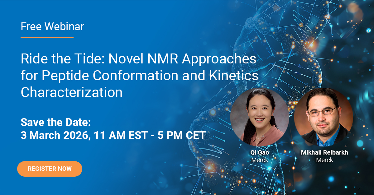 bruker's tweet image. Tomorrow, the 3rd, at 5 PM CET (11 AM EST), Mikhail Reibarkh &amp;amp; Qi Gao from @Merck will highlight #NMR methodology for high-resolution peptide conformation ensembles determination &amp;amp; real-time analysis of oligomerization kinetics.

Register: goto.bruker.com/47dj9qv

#Bruker #Pharma
