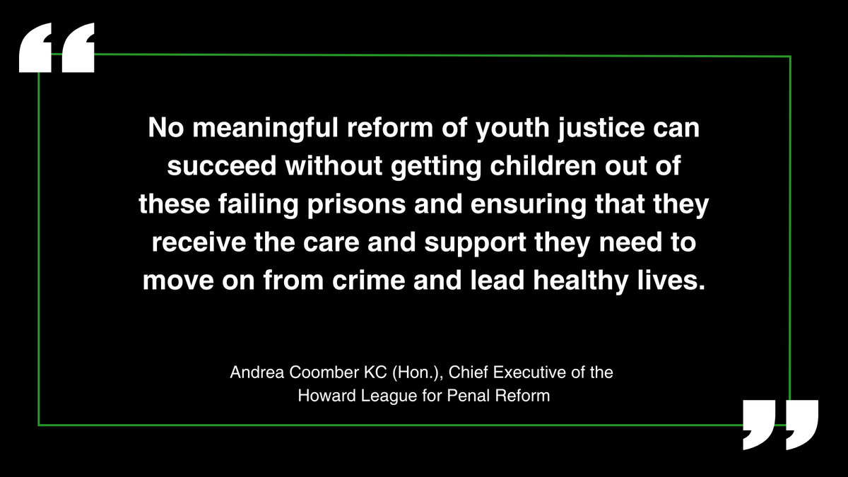 TheHowardLeague's tweet photo. We have obtained new figures, which reveal that children in prison in England are typically being kept in their cells for about 20 hours a day and getting much less than 15 hours of education per week.

https://t.co/FKOMq1ppYx https://t.co/AH7JRgmasy