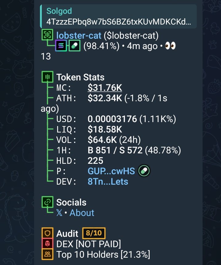 Solgod001's tweet photo. Gamble wisely on $LOBSTER-CAT

CA>>
4TzzzEPbq8w7bS6BZ6txKUvMDKCKdJ5dVNKtdtiXpump https://t.co/3iRlgavUSs