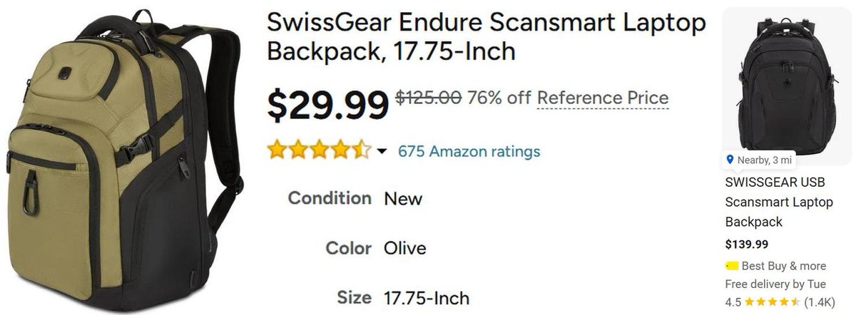 Pricerrors's tweet photo. $125 SWISSGEAR BACKPACK FOR $30

BestBuy is selling different color for $140 right now 

Free shipping included via Amazon Prime

Might be limited stock 

https://t.co/OV8nATBcMV #ad https://t.co/HcywyxJ4WF