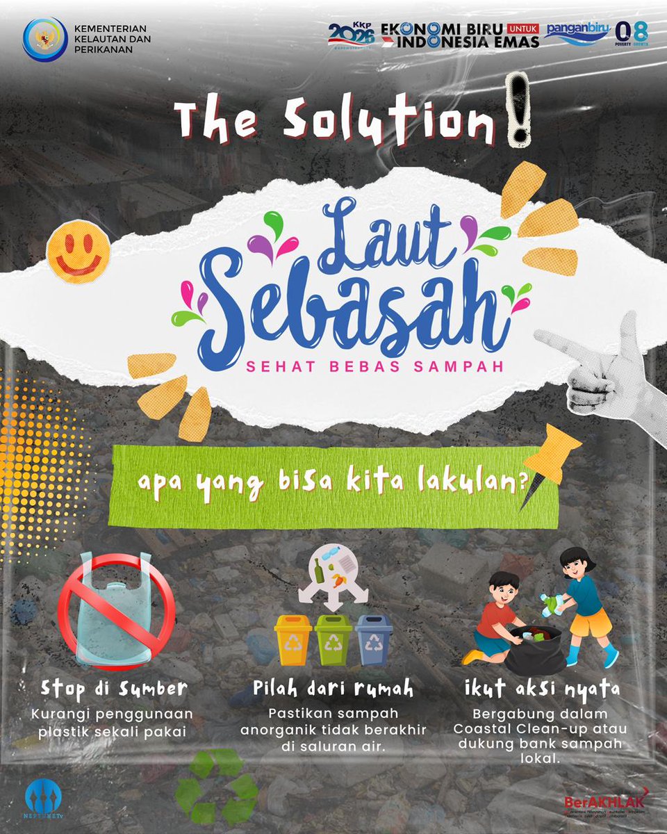 HarfinEko's tweet photo. Tahukah Sahabat Bahari, sekitar 80% sampah yang mencemari laut kita sebenarnya berasal dari aktivitas di daratan. Di Hari Peduli Sampah Nasional (HPSN) ini, yuk kita sadari kalau laut bukan tempat sampah raksasa.
Yuk samasama kita jaga laut dari sampah, Laut ASRI biota terjaga https://t.co/8qN1ICdm3h