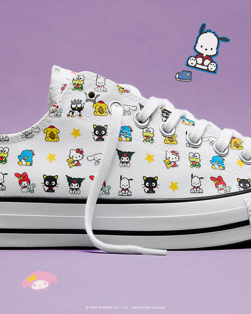 hellokitty's tweet photo. Chucks, Hello Kitty, and Friends.

Meet the limited-edition @Converse x Hello Kitty and Friends collection. Available 3.5 🎀 https://t.co/nGiQtAVold