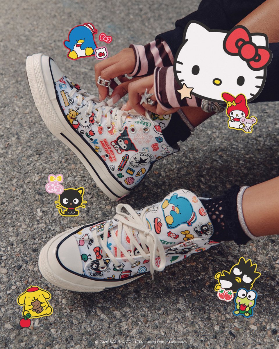 hellokitty's tweet photo. Chucks, Hello Kitty, and Friends.

Meet the limited-edition @Converse x Hello Kitty and Friends collection. Available 3.5 🎀 https://t.co/nGiQtAVold