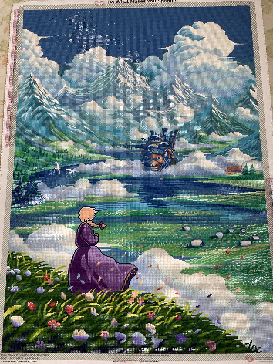 ダイヤモンドアート、完成しました♪ サイズが大きくて大変だったけど