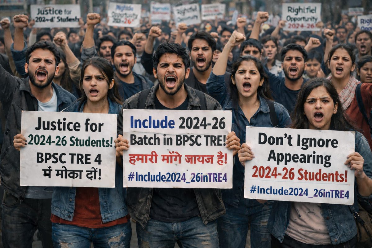 RaginiGupt75317's tweet photo. @Avinash77645578 बिहार सरकार से विनम्र निवेदन है कि 2024–26 सेशन के अभ्यर्थियों को TRE-4 में शामिल होने का अवसर दिया जाए।
हम भी समान रूप से योग्य और तैयार हैं, हमें मौका मिलना चाहिए।
#Add2024_26InTRE4
#Include_Appearing_InTRE4
#BPSC #BPSCTRE4
@Jduonline
@BJP4Bihar https://t.co/lnbk4ndnIQ