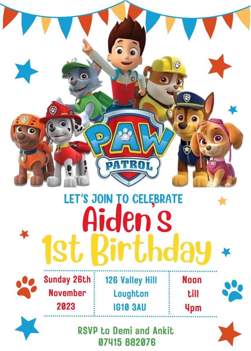 KaterinaKo60588's tweet photo. PAW Patrol Birthday Invitation | Kids Rescue Party Invite | Editable #PAWPatrolParty #KidsBirthdayInvite #CanvaTemplate #ChaseAndMarshall #PupTastic #NoJobTooBig  #AdventureBay #BirthdayRescue #EditableTemplate #PawPatrolTheme #PuppyParty https://t.co/p5kI2IGody https://t.co/kRT2CSwb7D