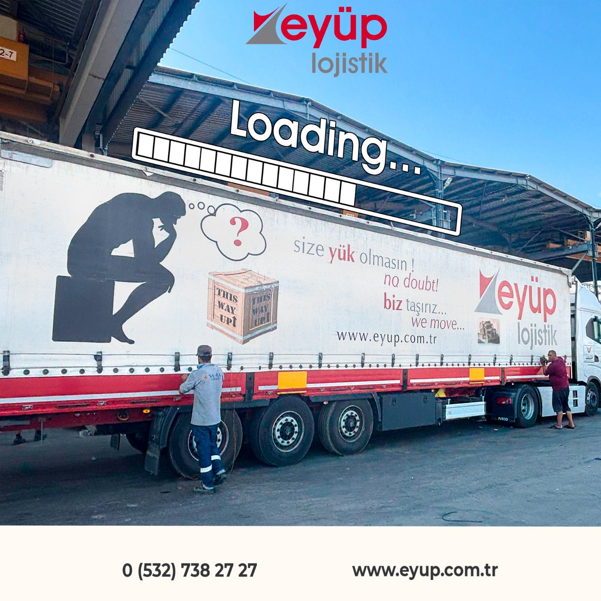 Size Yük Olmasın Biz Taşırız...
Planlı, güvenli ve zamanında teslimat için her zaman hazırız.

#eyüplojistik #uluslararasıtaşıma #yüktaşıma #loading #kurumsalhizmet #taşımacılık #zamanındateslimat #yükleme #nakliye #yüktaksisi