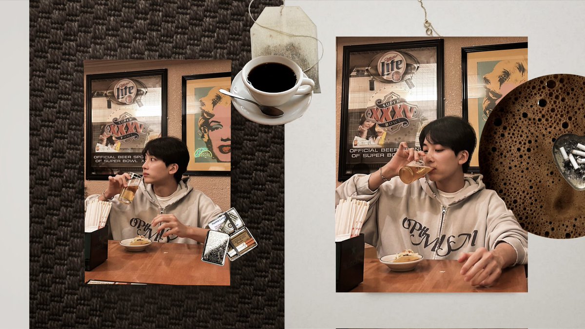 ⌒⌒    ( ..취했다, )      ╱╲ ⠀Anyway.
Ate well. Drank slow.
Thought about nothing and everything. Left before it got crowded. If you were wondering—I’m good. Better, actually.