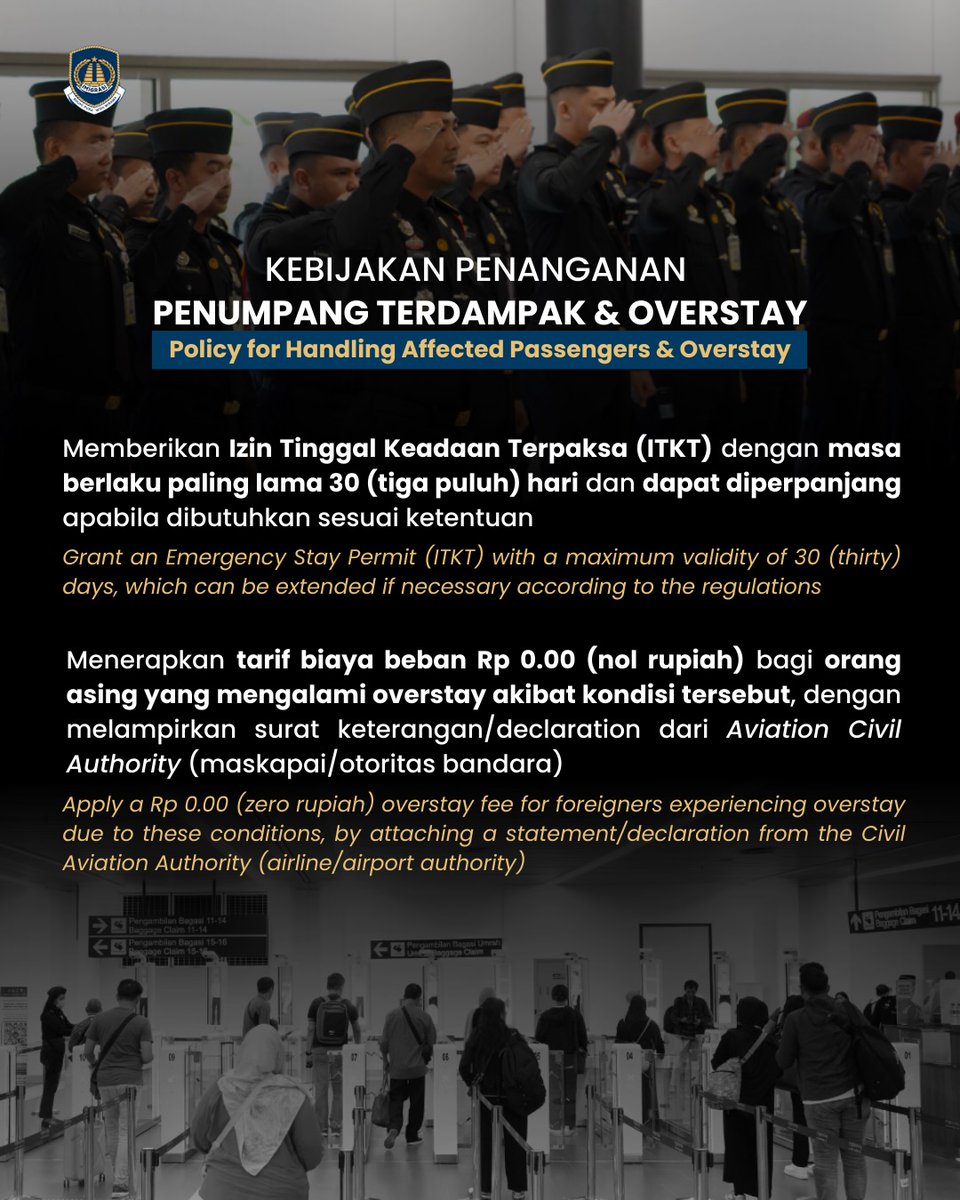 kanim_tual's tweet photo. REPOST FROM @ditjenimigrasi 
Ditjen Imigrasi meningkatkan kesiapsiagaan di seluruh TPI udara menyusul eskalasi konflik militer di Timur Tengah.
Imigrasi berkomitmen tetap memberikan pelayanan terbaik dengan mengedepankan keamanan dan kenyamanan https://t.co/krk2I1LC2m